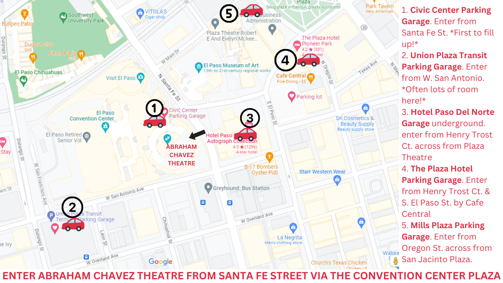 La Traviata Parking Map